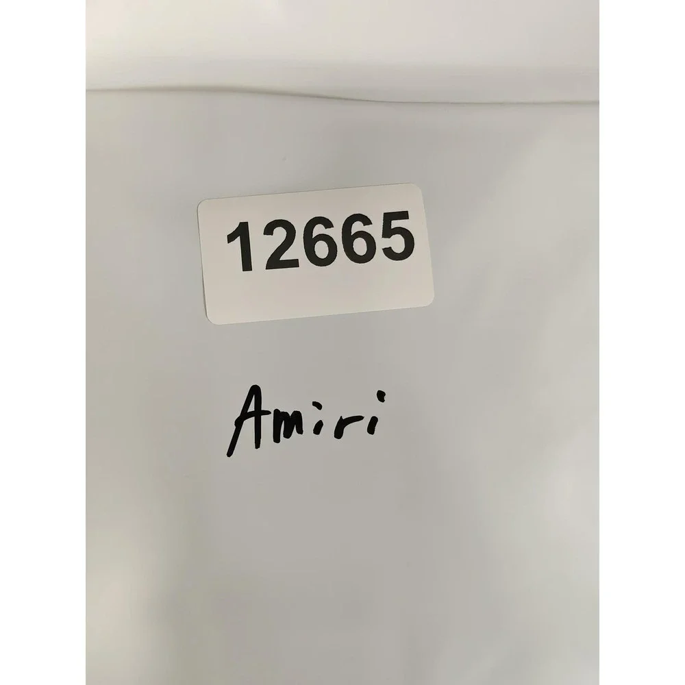 Amiri Jeans Mens 32x32 Blue Medium Wash Allover Logo Skinny Slim Denim Pants